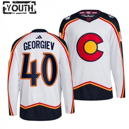 Colorado Avalanche Hockeydrakt Alexandar Georgiev 40 2022-23 Hvit Reverse Retro 2.0 Adidas Authentic - Barn